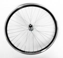 Колесо 26" заднее(без резины), двойной алюм.обод 36 отв, втулка сталь под диск.тормоз (резьбовая), - фото