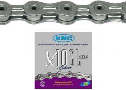 Цепь KMC X10 super light, 116L, серебристая - фото
