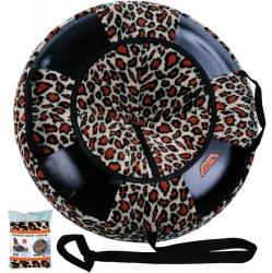 Сноутьюб V76  МЕХОВОЙ ЛЕОПАРД, с сиденьем - фото