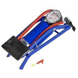 Насос ножной универ. с манометром BOX 55х100, сталь. авто/вело ниппель - фото