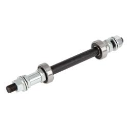 Ось с пром.подшипниками для втулок Bike Parts SF-A03R 32H; O.L.D. 130мм; AXLE S45C 3/8"; CP FINISH; 3/8"; под б - фото