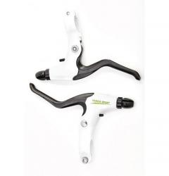 Тормозные ручки VINCA SPORT, пара, алюминий, белые, черные рычаги, VB 51 white - фото