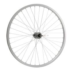 Колесо 26" заднее(без резины), одинарный алюм.обод 36 отв, втулка сталь под трещотку 6 скоростей, эк - фото