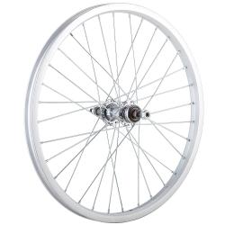 Колесо 20" заднее(без резины), одинарный алюм.обод 36 отв, втулка сталь под трещотку 6 скоростей, га - фото