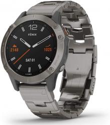 Часы GARMIN Fenix 6 Sapphire (Titanium Gray/Titanium Band) - фото