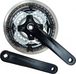 Система шатунов HDL-L355, алюминий, 170 мм, 24/34/42T, под квадрат, с защитой - фото