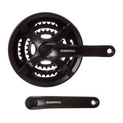 Система Shimano Tourney TY501, 175мм, 48/38/28T, 6/7/8 ск., б/болтов, черн. - фото