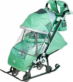 Санки-коляска комбинированная "Ника детям 7-4", НД7-4/2, мятный - фото