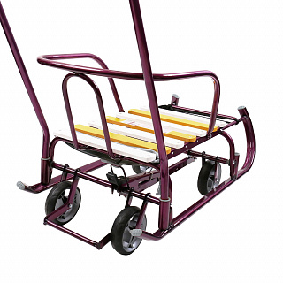 Санки детские НИКА Тимка 6 Универсал, спинка, толкатель, колеса - фото