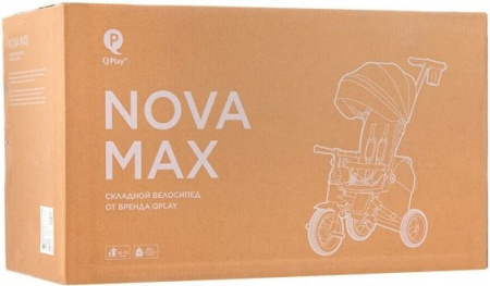 Велосипед трехколесный QPlay Nova Plus, с ручкой управления (Велосипед трехколесный QPlay, черный, NovaPlus1GLD)