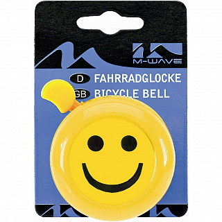 Звонок M-Wave Bella 3D "Smile", сталь/пластик, D=55мм, желтый (на блистере), 5-420123 - фото