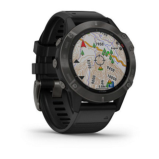 Часы GARMIN Fenix 6 Sapphire (Gray/Black Band) - фото