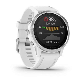 Часы GARMIN Fenix 6S (Silver/White Band) - фото