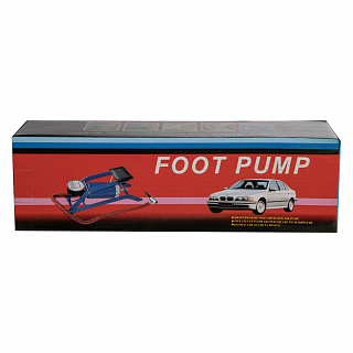 Насос ножной универ. с манометром BOX 55х120, сталь. авто/вело ниппель - фото