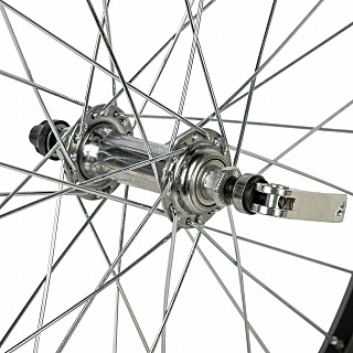 Колесо 20" переднее, одинарный алюм.обод 32H, стал. втулка с насып. полшип., эксц. - фото