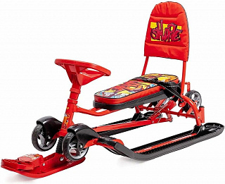 Снегокат НИКА Тимка спорт 6 ТС6/GR, с граффити на красном - фото